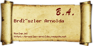 Brüszler Arnolda névjegykártya